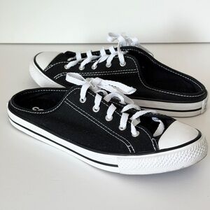 Converse All Star Black and White Slip-On Clogs